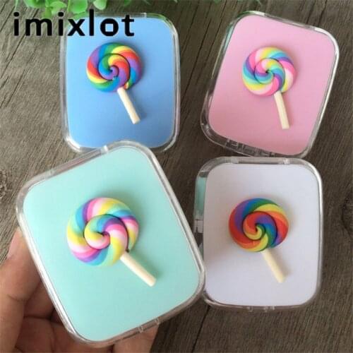 IMIXLOT Hot Sale Cute Lolly Contact Lens Case For Women Girls Container Holder Box Accessories Wholesale