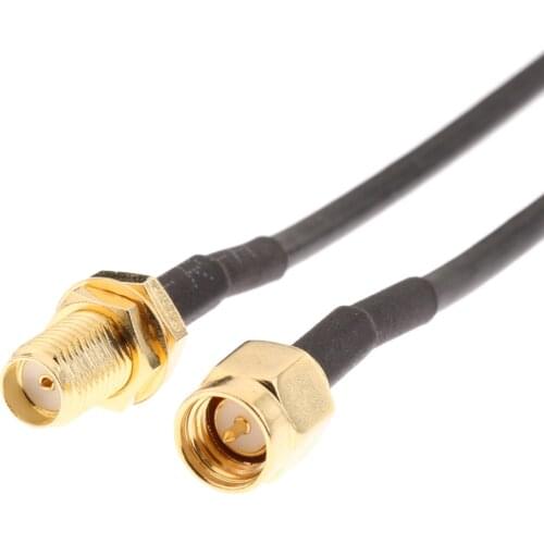 Black RP-SMA Male to Female Coax Extension Cable Adapter for WiFi LAN WAN Router Antenna, 20M/65.6Feet