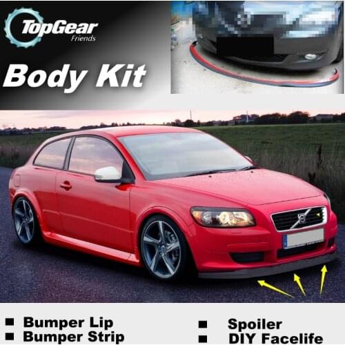 Bumper Lip Deflector Lips For Volvo C30 Front Spoiler Skirt For TopGear Friends to Car View Tuning / Body Kit / Strip