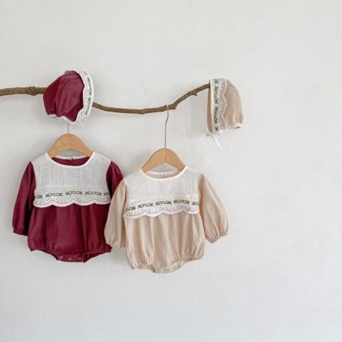 Baby Clothes For Newborn Embroidery Baby Girl Romper Clothes With Hat Infant Romper Jumpsuit Cotton Little Kid Playsuit Lacework