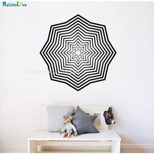Geometric Patterns Vinyl Wall Sticker Home Decor Visually Effective 3D Decals For Living Room Nursery Removable Art Murals YT667