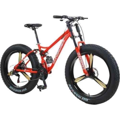7/21/24/27 Speed Mountain Bike 26 * 4.0 Fat Tire Bikes Shock Absorbers Bicycle Free Delivery Snowy beach wide tire bicycle