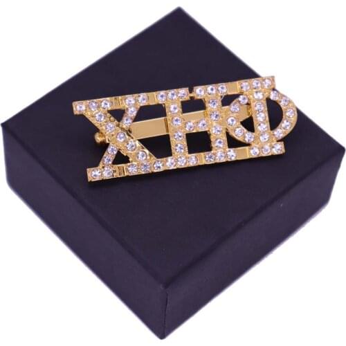 Custom Design Fashion Metal Inlaid Greek Letter XHP Sign Sorority ETA Chi Phi Brooch 1932 Group Souvenir Jewelry