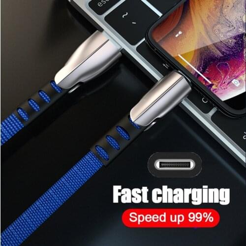 Quick Charge Type-c USB Cable For Xiaomi Mi Note 10 9 T Lite Redmi Note 10 9 8 Pro 8T 9T 9A 9C QC 3.0 Mobile Phone Charger Cable