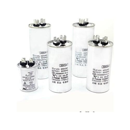 450V AC Motor Capacitor Air Conditioner Compressor Start Capacitor CBB65 5UF 6UF 8UF 15uF 20uF 25uF 30uF 35uF 40uF 45uF 50uF