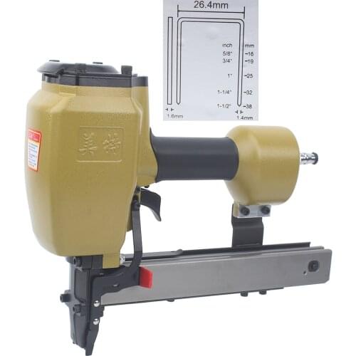 Meite PW2638 U-type Industrial Pneumatic Nails Gun Air Stapler Gun Nailer Tools 16-38mm 26.4mm U Nail Gun