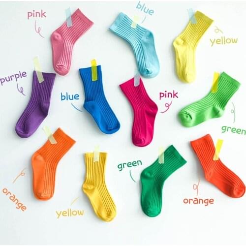 Baby Boys Socks Unisex 2021 Spring And Summer New Childrens Socks Candy Color Solid Breathable Ins Korean Cotton Socks
