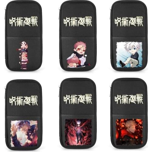 2021 New Jujutsu Kaisen Itadori Yuji Gojo Satoru Pencil Case Wallet Purse School Pen Zipper Canvas Bag Anime Cartoon Kids Gift