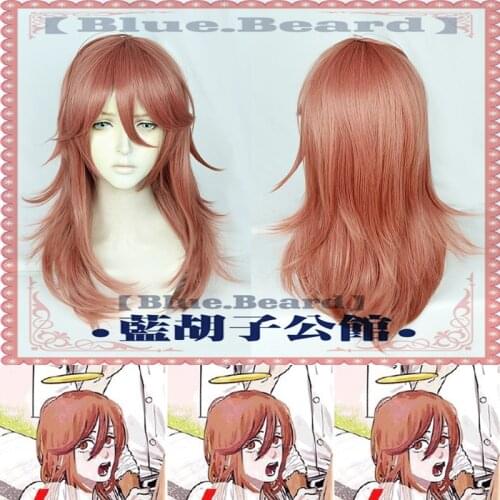 New Arrival Chainsaw Man Angel Devil Cosplay Wig Orange Pink Hair Wig Halloween Role Play Props