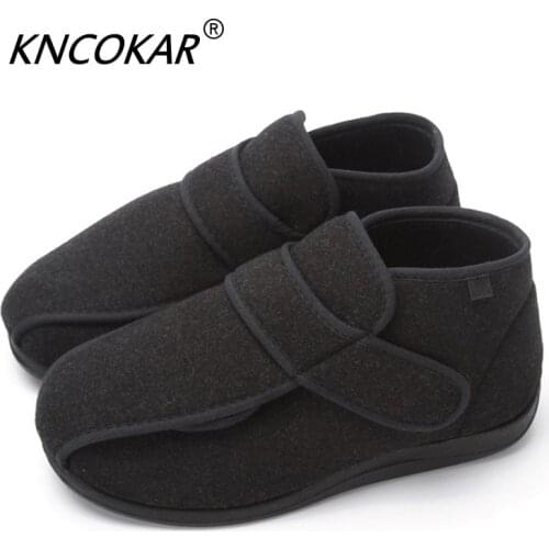 KNCOKAR Winter High Help Widened Diabetic Foot Shoes Thumb Valgus Deformity Deformity Fat Wide Foot Gauze Plaster Feet z0010