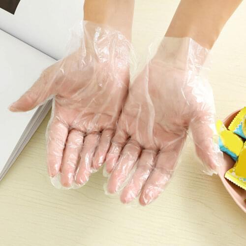 Hot Sale 100PCS Disposable Plastic Vinyl Clear Medium Gloves Allergy Latex And Powder Free Great For Home Kitchen Dropship