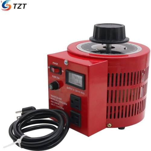 TZT Variable Transformer AC Voltage Regulator Input 110V US Plug Output 0-130V 2000W TDGC2-2KM