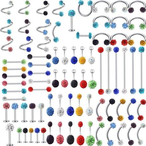 Labret Stud Lip Piercing Ear Cartilage Tragus Helix Ring Belly Button Ring Navel Piercing Body Jewelry 14g Nose Rings Nipple Bar