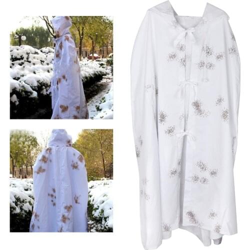 Premium Snow Cloak Cape Hiding White Camo Suit Tippet Windproof Body Warmer Poncho Party Costume Suit Clothing