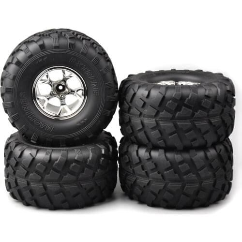 Rc Big Foot Tire 4Pcs 12mm Hex RC Bigfoot Rubber Tires Rim For HSP 1:10 Racing Climbing Car 3004