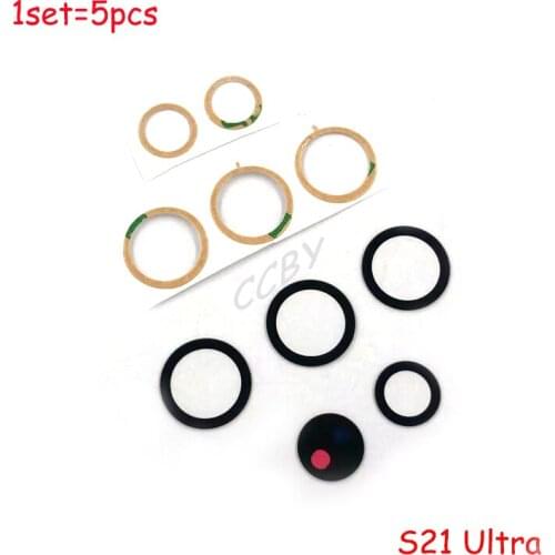 50pcs Back Rear Camera Lens Glass For Samsung Galaxy S21 + Ultra G991 G996 G998 Back Camera Glass Lens Cover With Adhesive