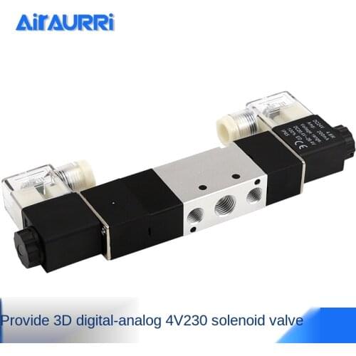 Three position five way double electric control solenoid valve 4v230 / C / E / P / DC12V / DC24V / AC220V adek
