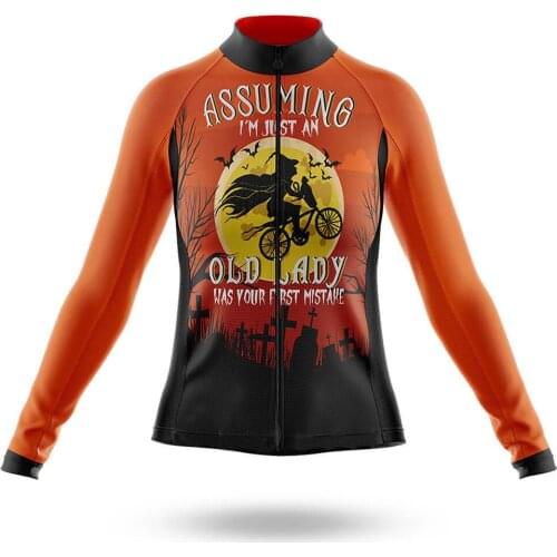 2021 Halloween Lady Women Cycling Jersey Long Sleeve Clothing Race Road Bike Shirts Bicycle Tops MTB Uniform Maillot