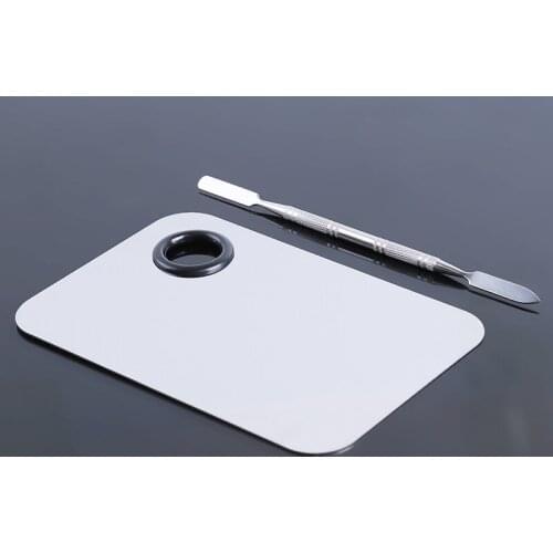 14.9*10cm Makeup Palette Multifunctional Eyeshadow Nail Polish Color Mixing Stainless Steel Palette Plate Manicure Make Up Tools