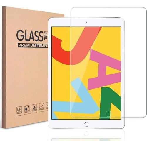 2 Pieces a Pack for iPad 7th 10.2 inch 2019 Released Glass Tempered Screen Protector HD Clear Front Guard with Retail Box