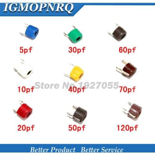 20pcs JML06-1 6mm 5PF 10PF 20PF 30PF 40PF 50PF 60PF 70PF 120PF trimmer Adjustable capacitor 5P 10P 20P 30P 40P 50P 60P 70P 120P