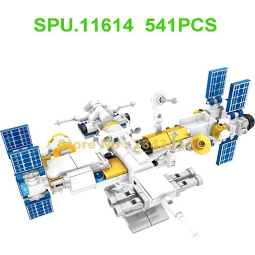203041-56 541pcs 16in1 Aerospace Space Station Launch Vehicle Shuttle 16 Dolls Building Blocks Toy