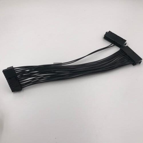 24Pin Mining Cable Power Supply Cable 24Pin Extension Cable Male to Female PSU Power Sata Extension For Riser Miner Black 30cm