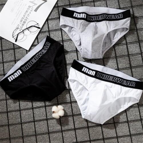 3Pcs Mens Underwear Male Solid Shorts Underpants For Men Cotton Comfortable Briefs Bikini Pant Sexy Male Breathable Man Panties