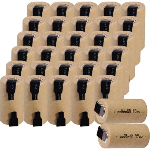 32 pcs SC battery 4.25cm*2.2cm 2200mah 1.2V NICD SUBC batteries for power tools for BOSCH for DEWALT for CASALS for HITACHI