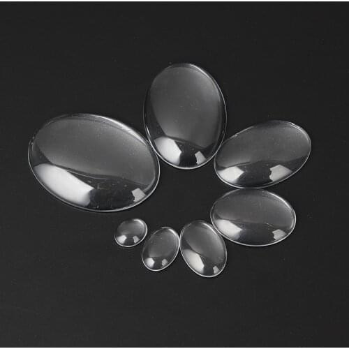 5-50pcs/lot 8-40mm Oval Flat Transparent Glass Cabochon Dome Cover DIY Pendant Ring Jewelry Making Supplies Accessories