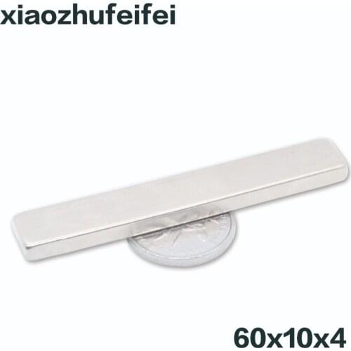 50pcs 60mm x 10mm x 4mm NdFeB Magnets Super Strong Block Cuboid Magnets 60*10*4 60x10x4 Rare Earth Neodymium N35 60x10x4mm