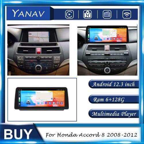 Car Radio 128G Android 2 Din Stereo Receive For Honda Accord 8 20008-2012 GPS Navigation Multimedia MP3 Player Built in carplay