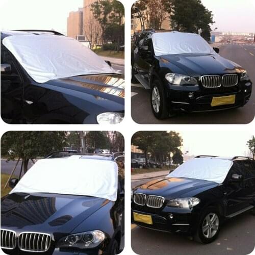 Automobile Magnetic Sunshade Cover Car Front Windshield Snow Cover Protector Silver Coated Cloth