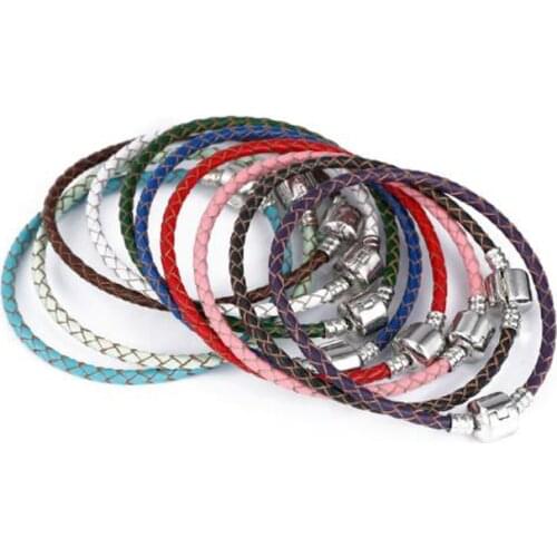 3MM Genuine Leather 2020 Fit Original Charms Bracelet Pulsera Color Bangle Basic Chain Luxury Brand Women Jewelry