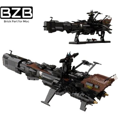 BZB MOC Space Pirate Ship Arcadia Naval Ship 48193 Building Block Model Decoration Parts Bricks Kids DIY Adventure Toy Best Gift