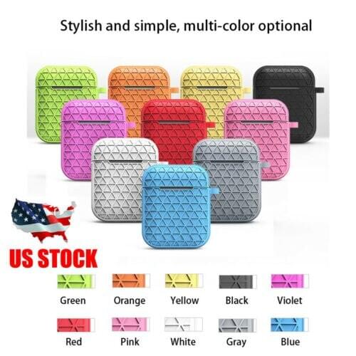 For AirPods Accessories Case Wireless Earphone Protective Soft Silicone Cover Skin Strap For Apple Air Pod Mini key Chain
