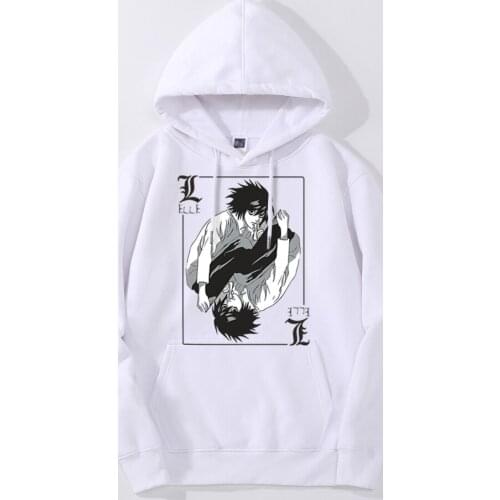 Death note japan anime yagami light kira Fleece Hoodies Sweatshirts Streetwear Men Hip Hop Pullover Hooded Tops Male Sportswear