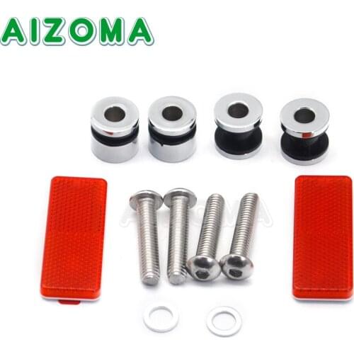 For Harley Sportster Iron XL883 XL883N XL883C XL1200 XL1200C Backrest Sissy Bar Docking Hardware Bolt Screw Kit w/ Red Reflector