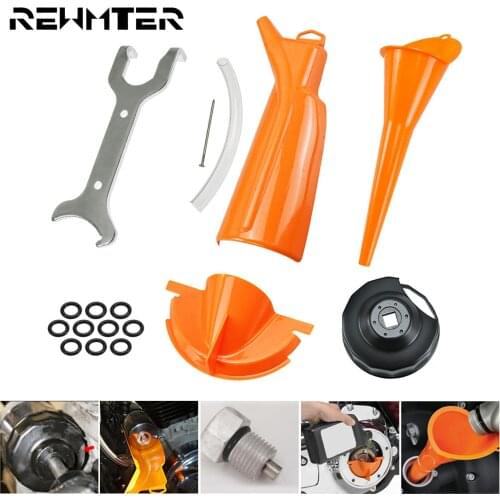 Oil Fill Funnel Filter Funnel Oil Filter Cap Wrench Rear Shock Spanner Tool Sealing O-Rings For Harley Dyna Touring Sportster XL