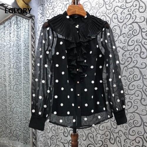 Женские рубашки с рюшами Eglory China At AliExpress