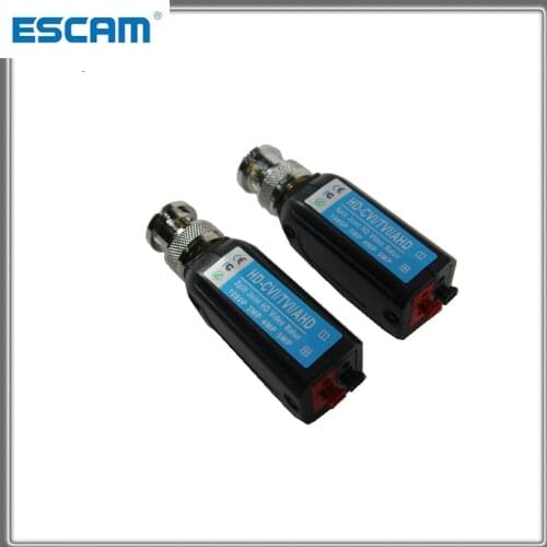 ESCAM 210B 200M Range For HD CVI/AHD/TVI Twisted BNC CCTV Passive Transceivers Cat5 CCTV UTP Video Balun IPC For 2MP 3MP 4MP