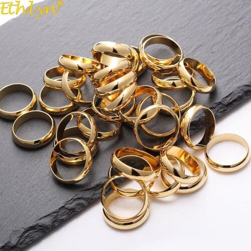 Ethlyn Wholesale Arab Gold Color Wedding Finger Ring for Girls /Women/men Jewelry Gift ( Fix Size 7#8#9#) R98