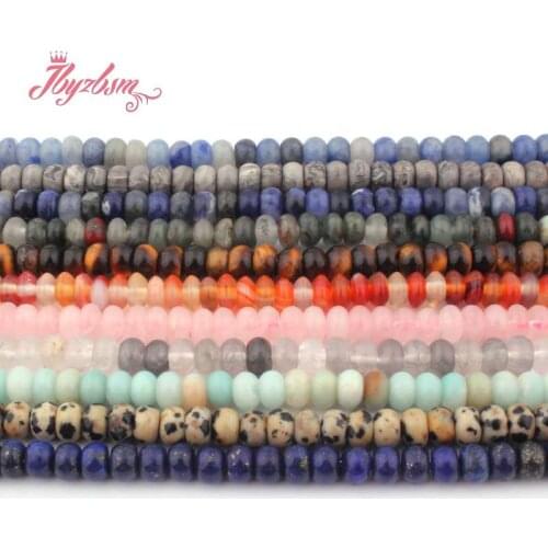 3x6mm Smooth Mutil-Stone Rondelle Heishi Spacer Loose Beads for DIY Necklace Bracelet Jewelry Making 15"Free Shipping Wholesale