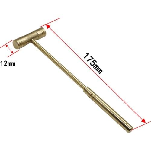 Mini Brass Hammer Double Sided Small Clock Repair Hammer, 175mm Long, Portable Multifunctional Hammer for Precision Installation
