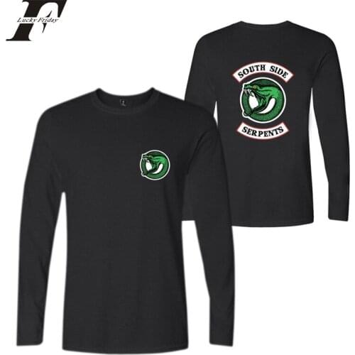 LUCKYFRIDAYF 2018 Riverdale cotton Long Sleeved T-shirt Tops south side serpents TV Show funny T Shirts camisetas hombre