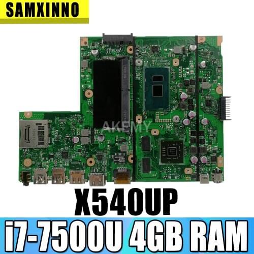 Akemy X540UP laptop Motherboard X540UP X540U A540U R504U F540U Mainboard i7-7500U CPU 4GB-RAM