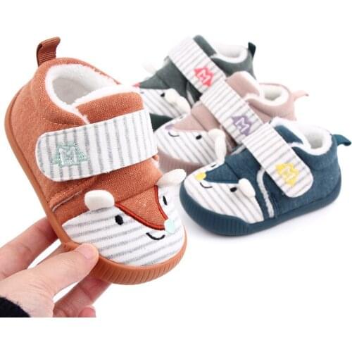 0-2 Cartoon Fox Animal Baby Shoes Boy Girl Cotton Soft Anti-Slip Sole Newborn Infant First Walkers Toddler Casual Crib Shoes