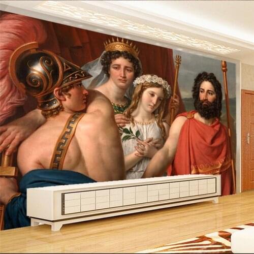 Beibehang Custom Made Mural Wallpaper 3D Greek Myth Oil Painting Angry Achilles TV Background Wall paper Home Decorative Mural