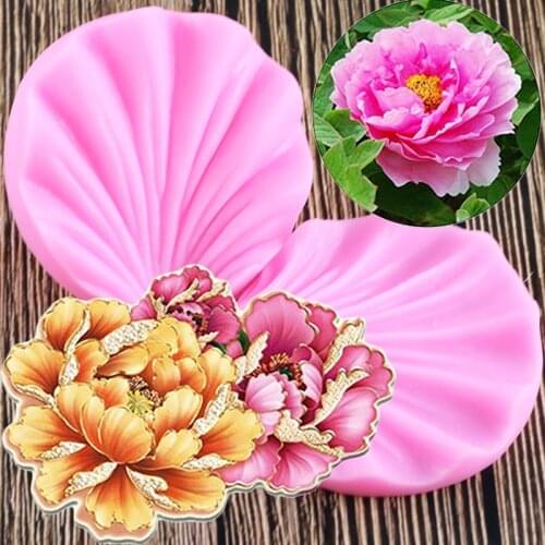 Peony Flower Petals Silicone Molds 3D Flower Making Fondant Mould Cake Decorating Tools Chocolate Candy Clay Moulds