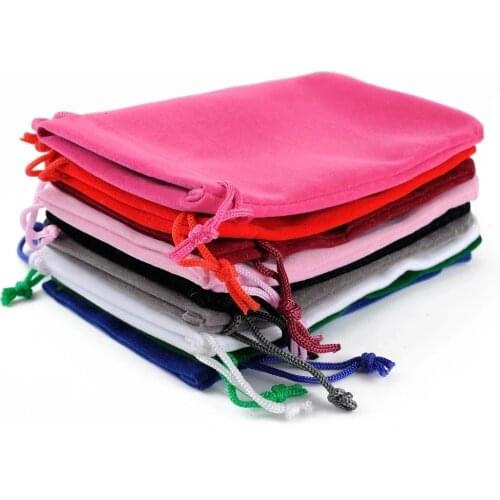 10pcs/lot Multi-size Coloful Velvet Bag Jewelry Packing Display Velvet Drawstring Pouches Gift Bags over 100pcs Can customize